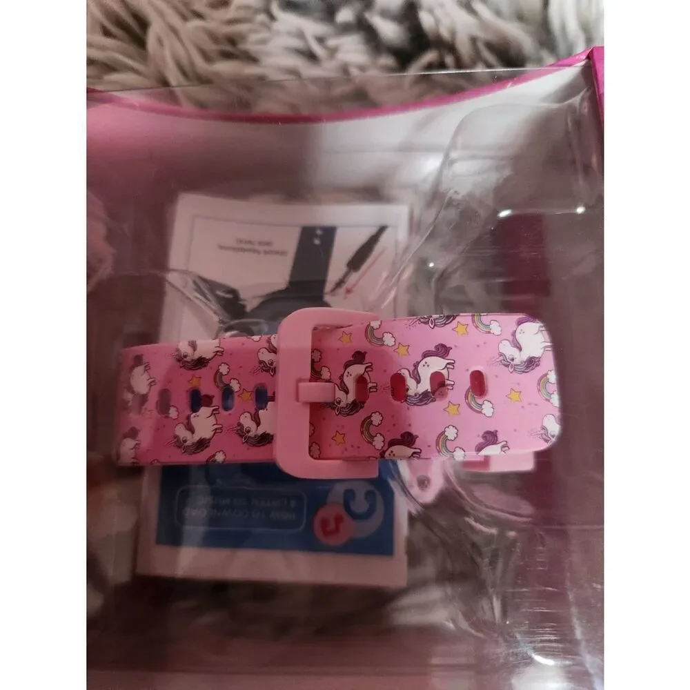 iTech Junior Girls Earbuds & Smartwatch Set - pink Unicorn Print